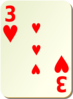 Simple Three Of Hearts Clip Art